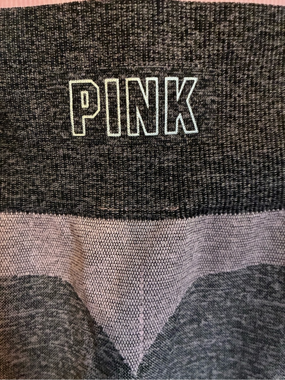 PINK Victoria's Secret Light lavender Hoodie with Gray Panel & pink leggings M - Picture 4 of 12